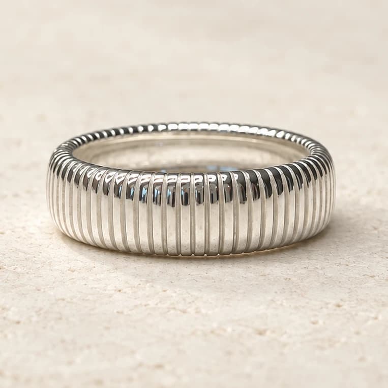 Fluted Silver Ring